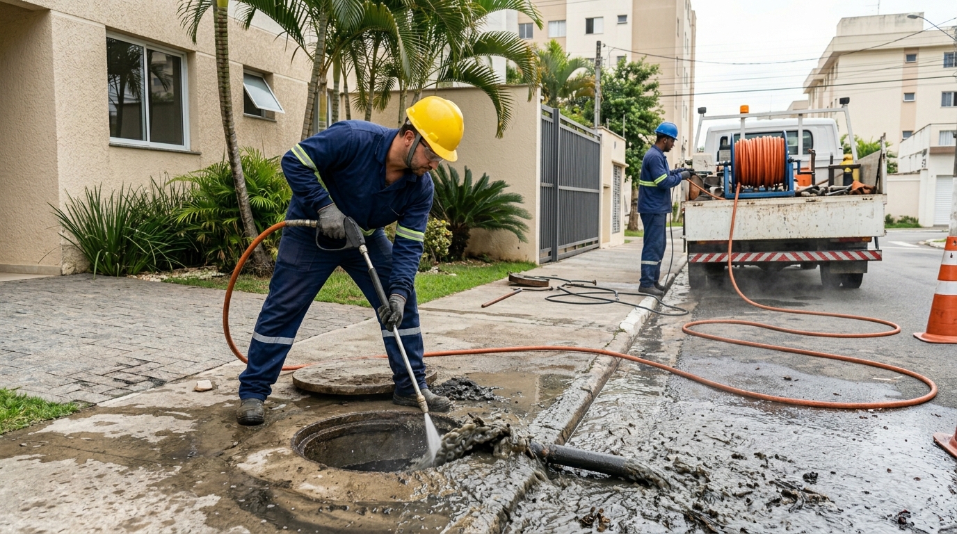 Hidrojateamento com jato de alta pressão em Goiânia-GO