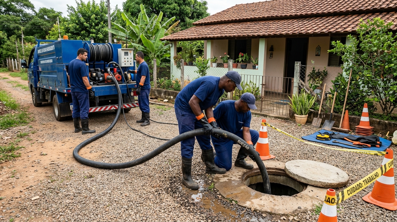 Equipe de desentupimento de fossa em Goiânia-GO
