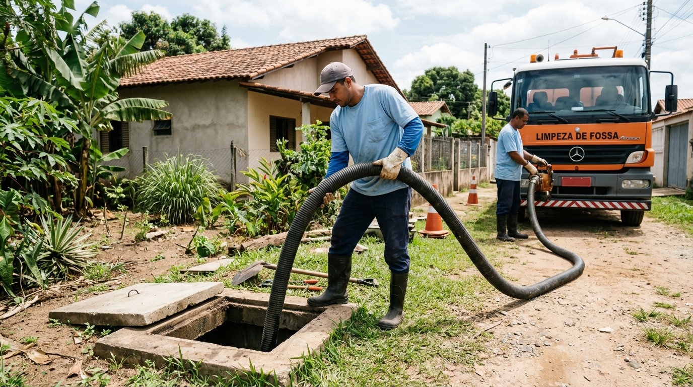 Higienização de fossa residencial em Goiânia-GO