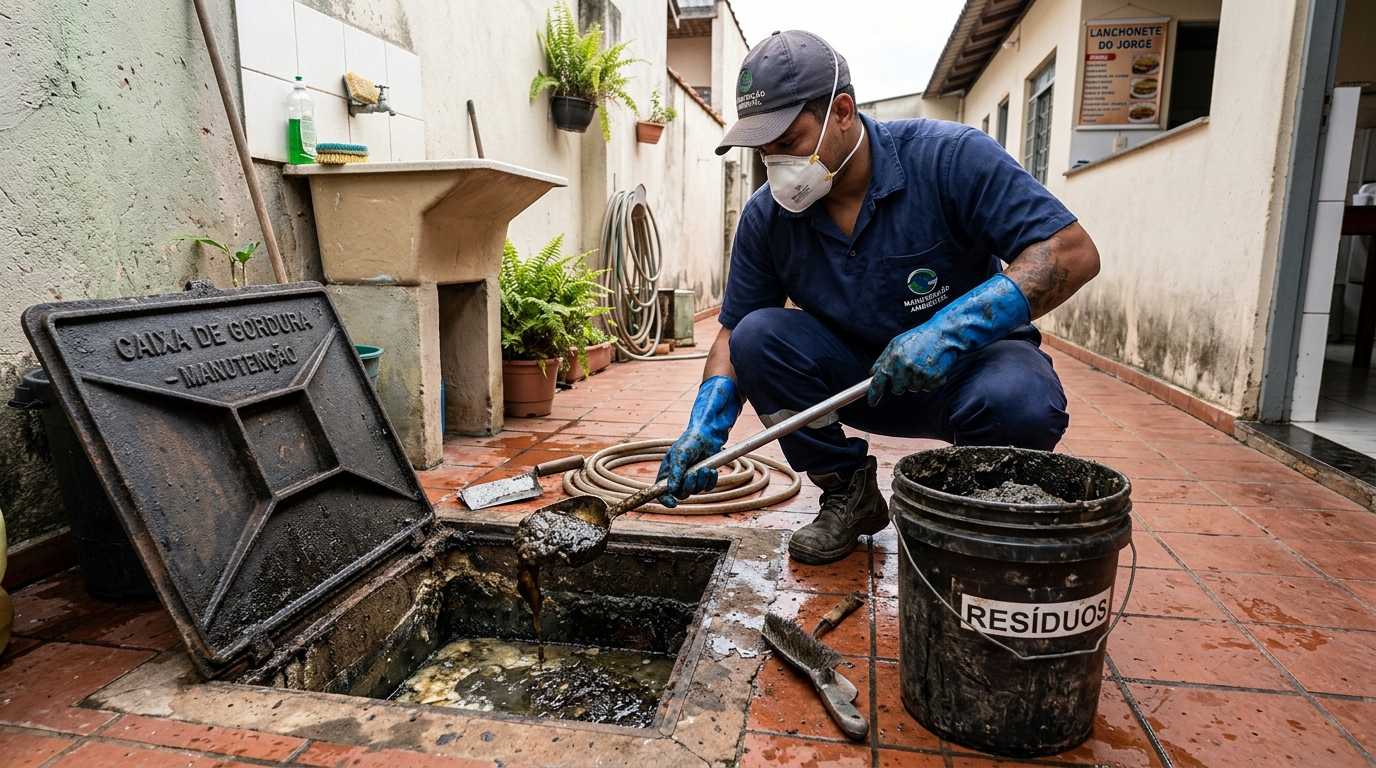 Remoção de lodo de caixa de gordura em Goiânia-GO